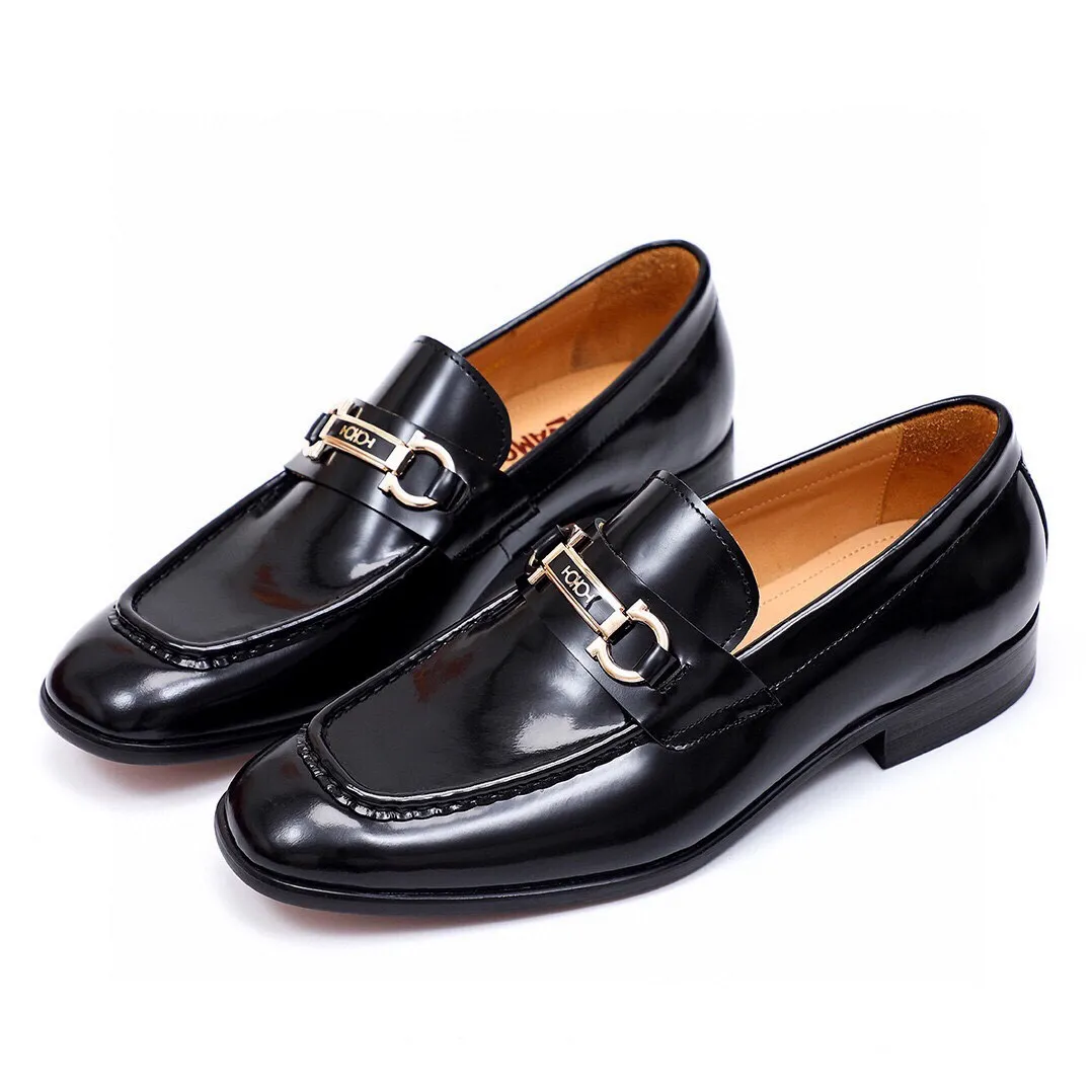 Men's Men's Shoes 💰540 💐[Ferragamo/Ferragamo] New 🐲Ferragamo* Ferragamo classic formal leather shoes! It is made of imported first-layer open-edge beaded cowhide leather upper + luxurious hardware buckle, and the inner layer is comfortable first-layer cowhide 🐂 leather lining! Original wear-resistant rubber outsole! Code number 38-44 (45🉑️customized)